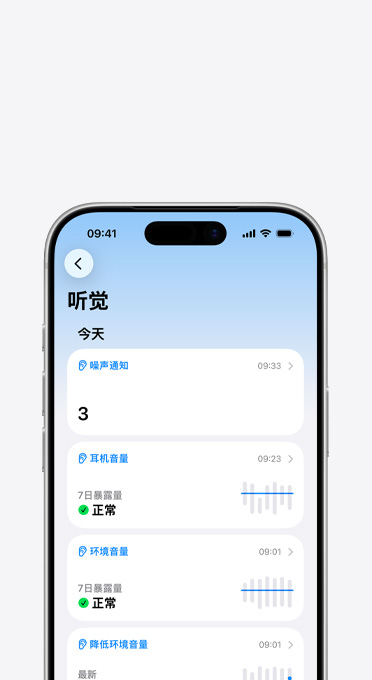 iPhone 显示使用降低高音量功能的结果