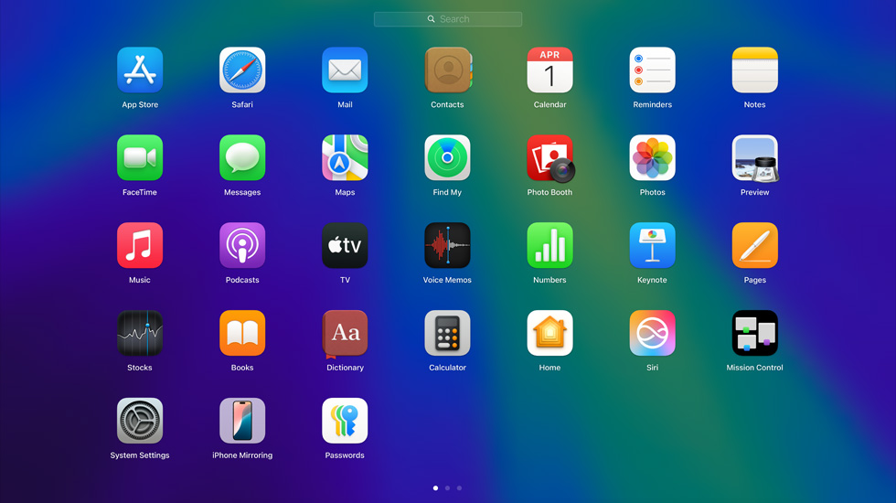 屏幕显示呈网格排列的各种 app 图标。