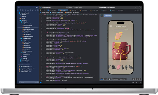 MacBook Pro 屏幕上显示 Xcode app