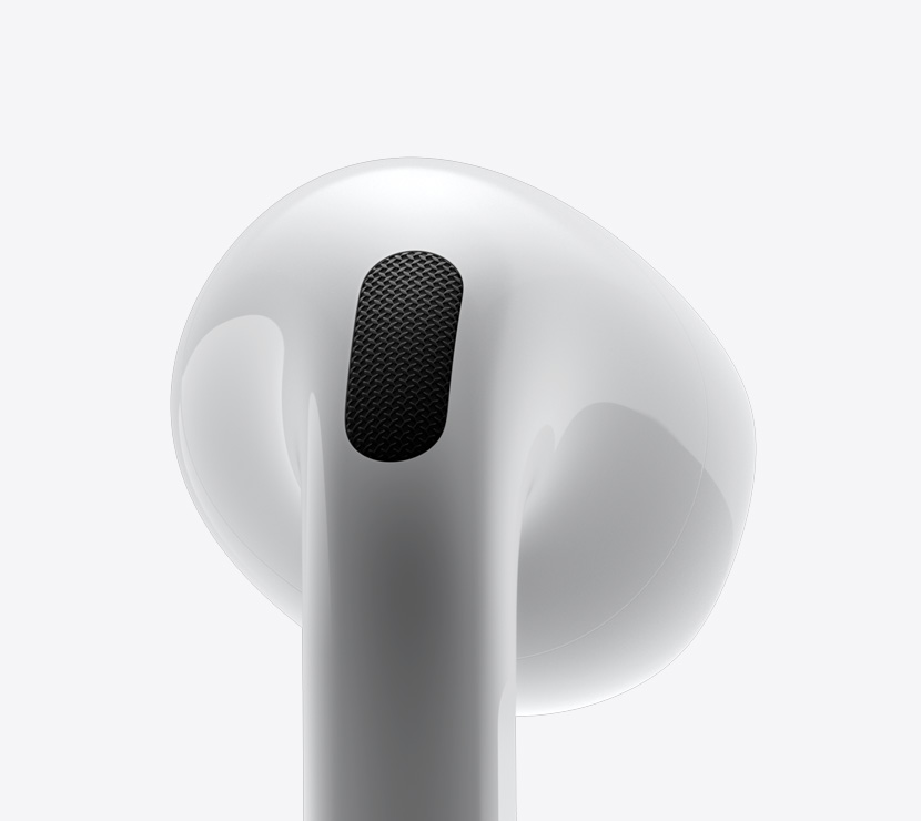 AirPods 4 的侧面特写。