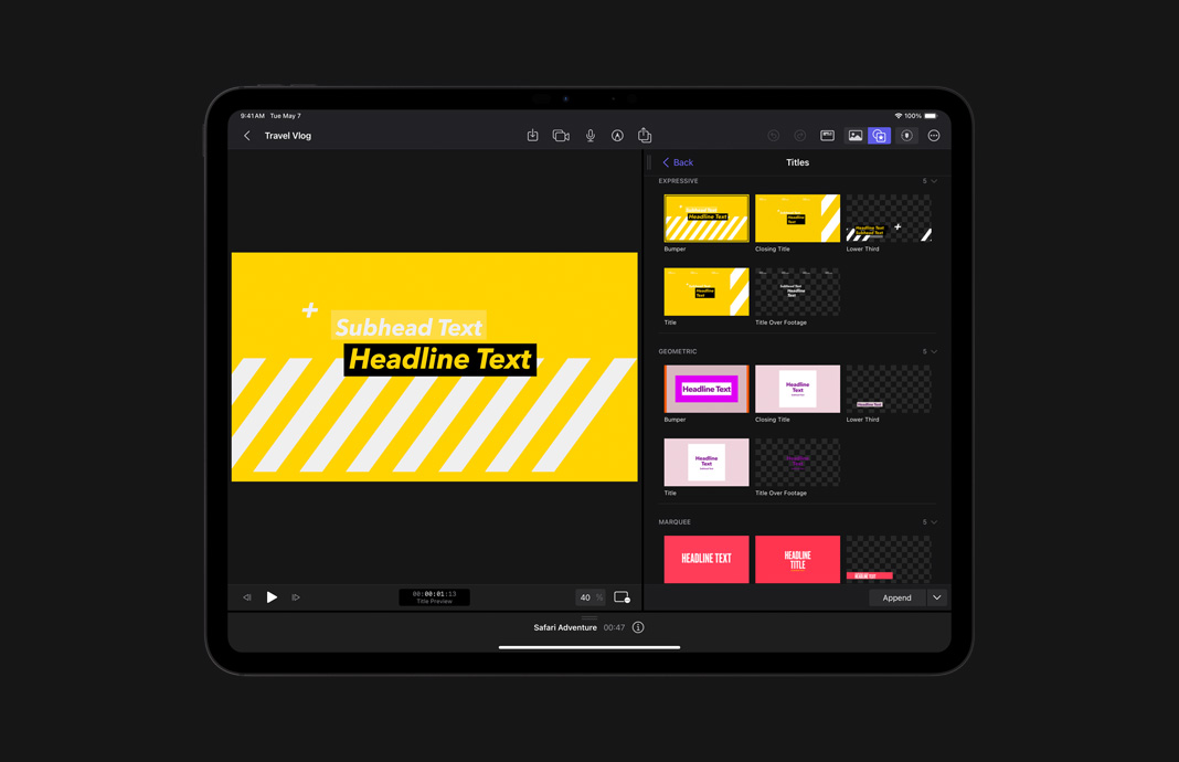 一系列标题处理方案，包括彩色背景、设计和字体。