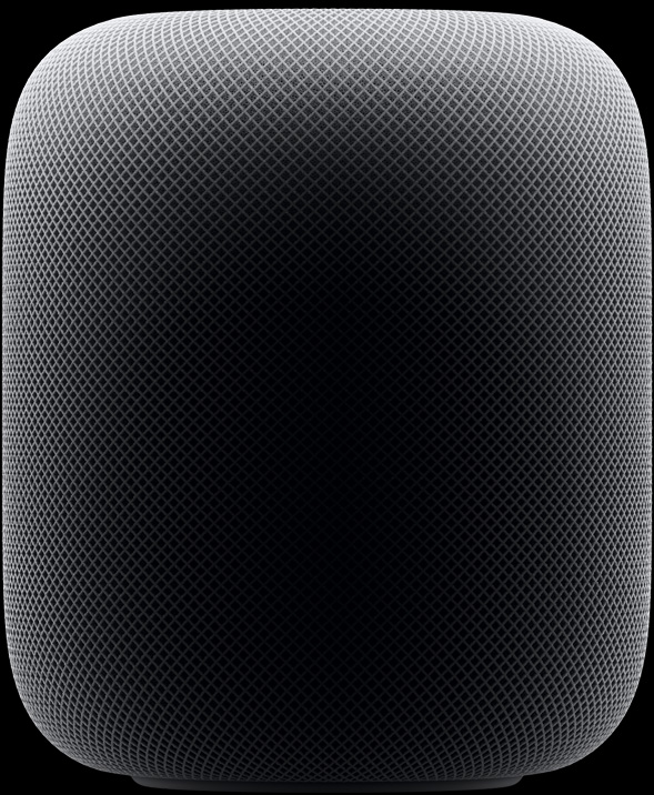镜头推进展现 HomePod 的侧面产品照片